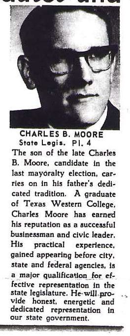 Image of Charles B. Moore (1964), appearing in the Oct 29, 1964 Sun Shopper newpaper with other  Republican candidates.